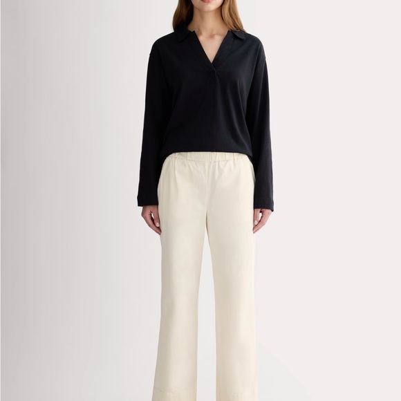 Everlane The Easy Pant Cotton Wide-Leg Pull On Elastic Waist Trousers M - Picture 3 of 8